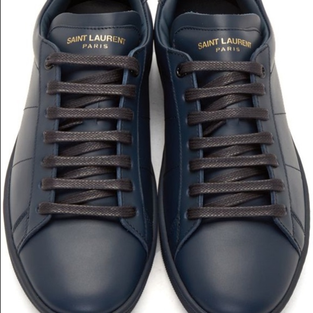 SAINT LAURENT SL/01 Court Classic Navy Sneakers